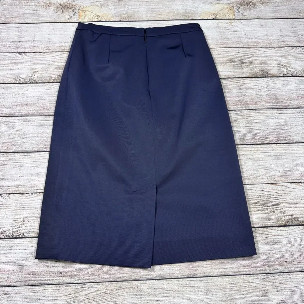 Tory Burch Navy Blue Pencil Skirt with Slit Women's Size 0 Needs Mending FLAWS